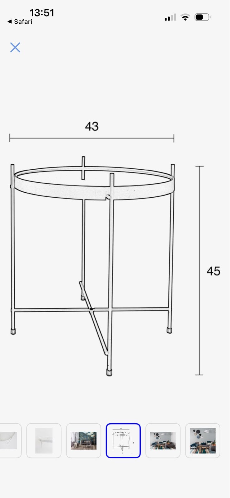 Zuiver Cupid Marble Bijzettafel Marmer / Wit, Huis en Inrichting, Overige materialen, Minder dan 55 cm, Gebruikt, Rond