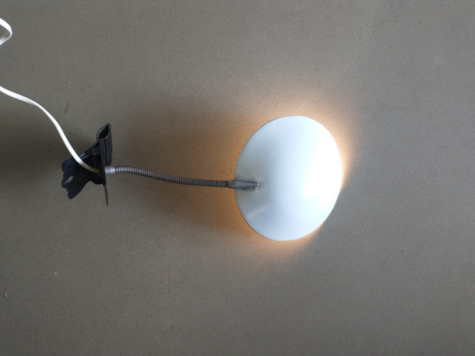 vintage klemlamp, E14 (klein), Ophalen of Verzenden, Metaal, Wit