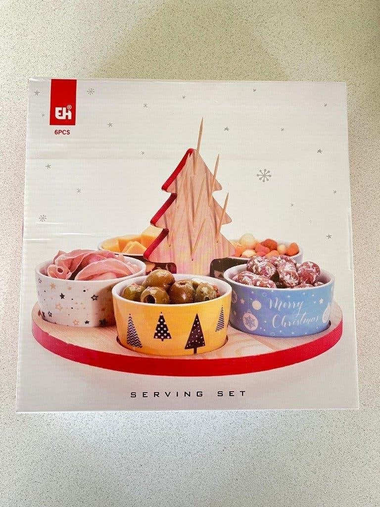 Serveerset plateau met schaaltjes kerst, Ophalen, Nieuw, Schaal of Schalen, Overige stijlen