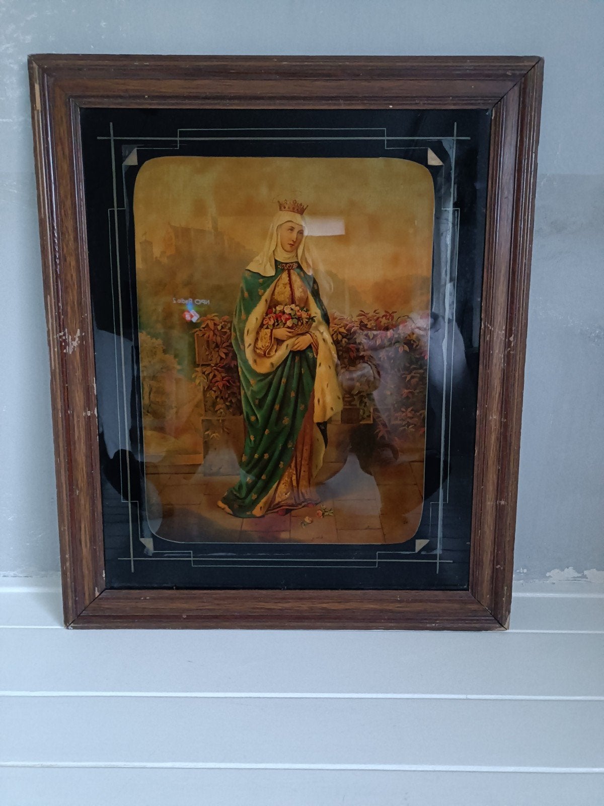 Brocante afbeelding heilige (hemelswit met brocante), Ophalen of Verzenden