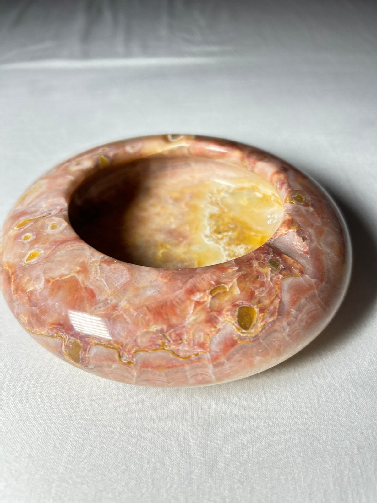 Edelsteen Agaat schaal, doorsnede 15 cm, hoogte 4 cm, Antiek en Kunst, Ophalen of Verzenden