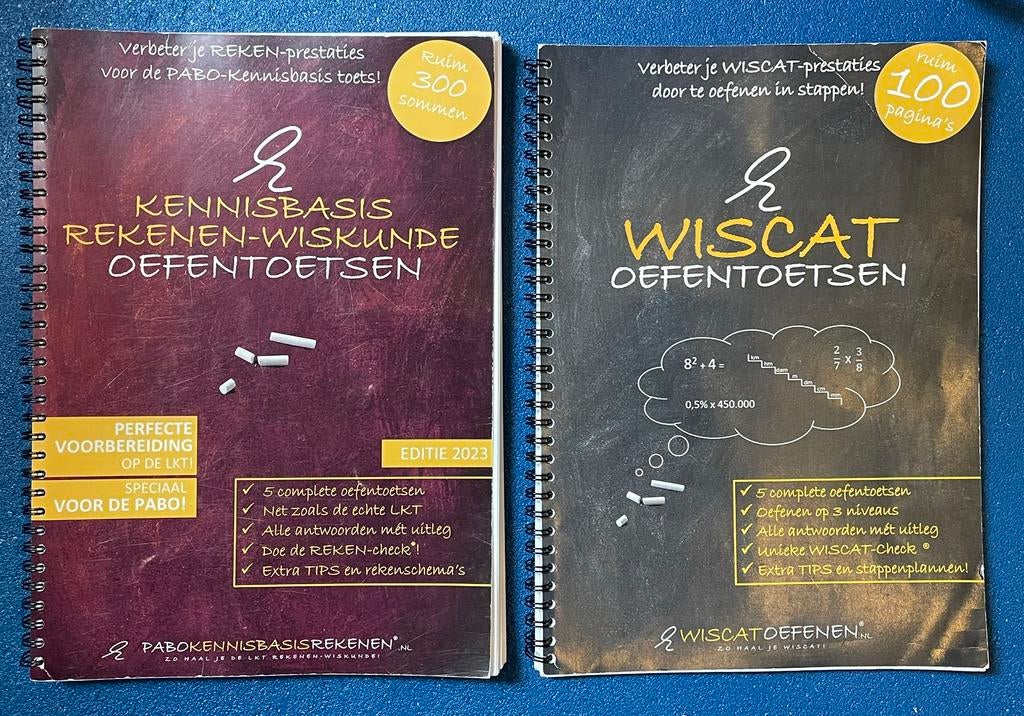 Oefentoetsen wiscat en LKT Wiskunde PABO samen 30.-, Boeken, Ophalen of Verzenden, Beta, Gelezen, Overige niveaus