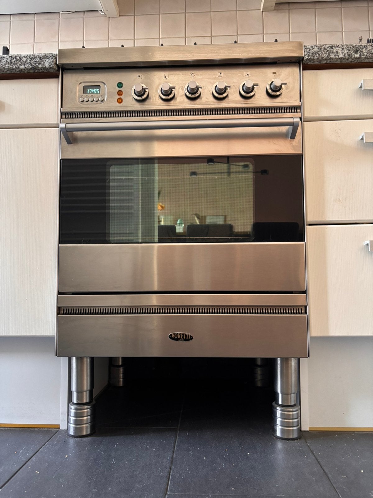 Boretti VBI 90 gasfornuis 90 cm – 4pits, Ophalen, 60 cm of meer, Zo goed als nieuw, Gas