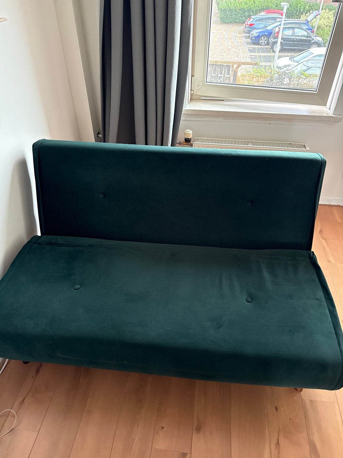 Donkergroene slaapbank - Made, Ophalen, Gebruikt, Tweepersoons, Groen