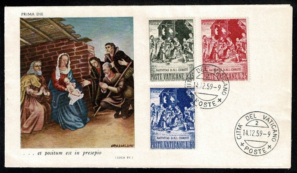 FDC Vaticaanstad : 1959 - Michel 327 t/m 329, Verzenden, Onbeschreven, Europa