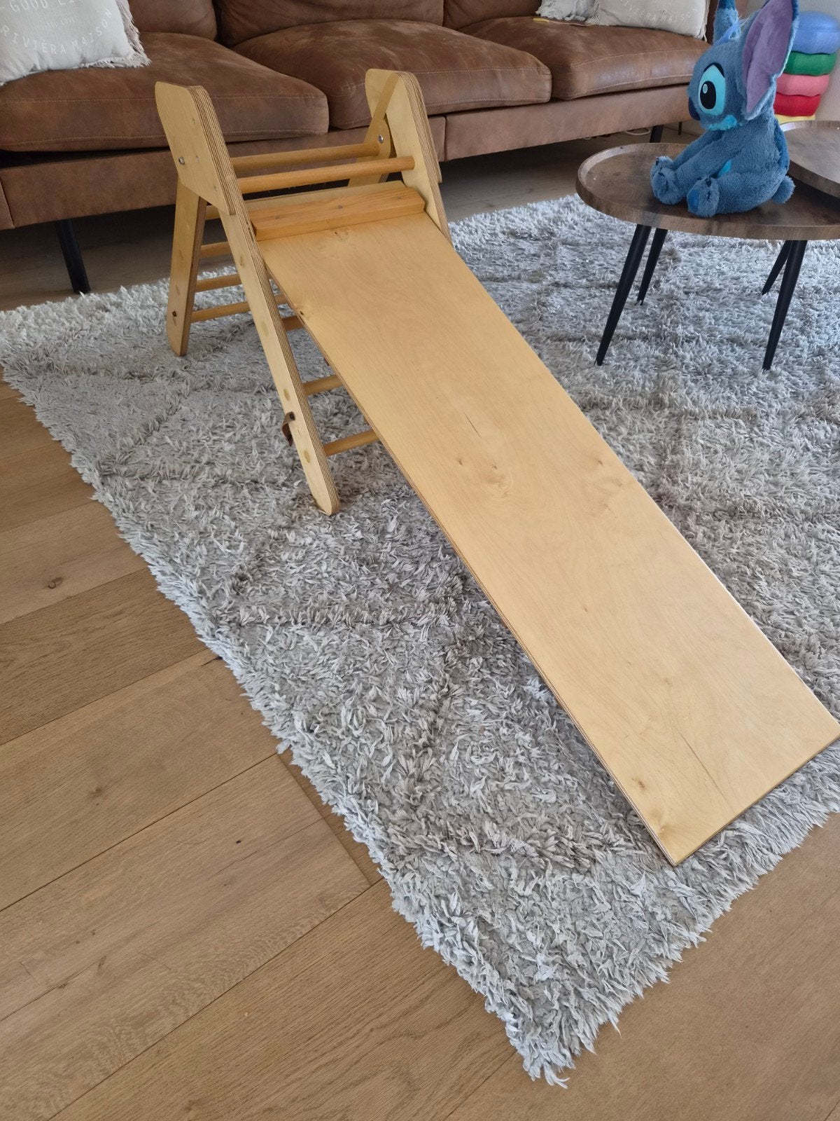 Houten klimrek met glijbaan voor kinderen, Ophalen, Zo goed als nieuw, Klimwand