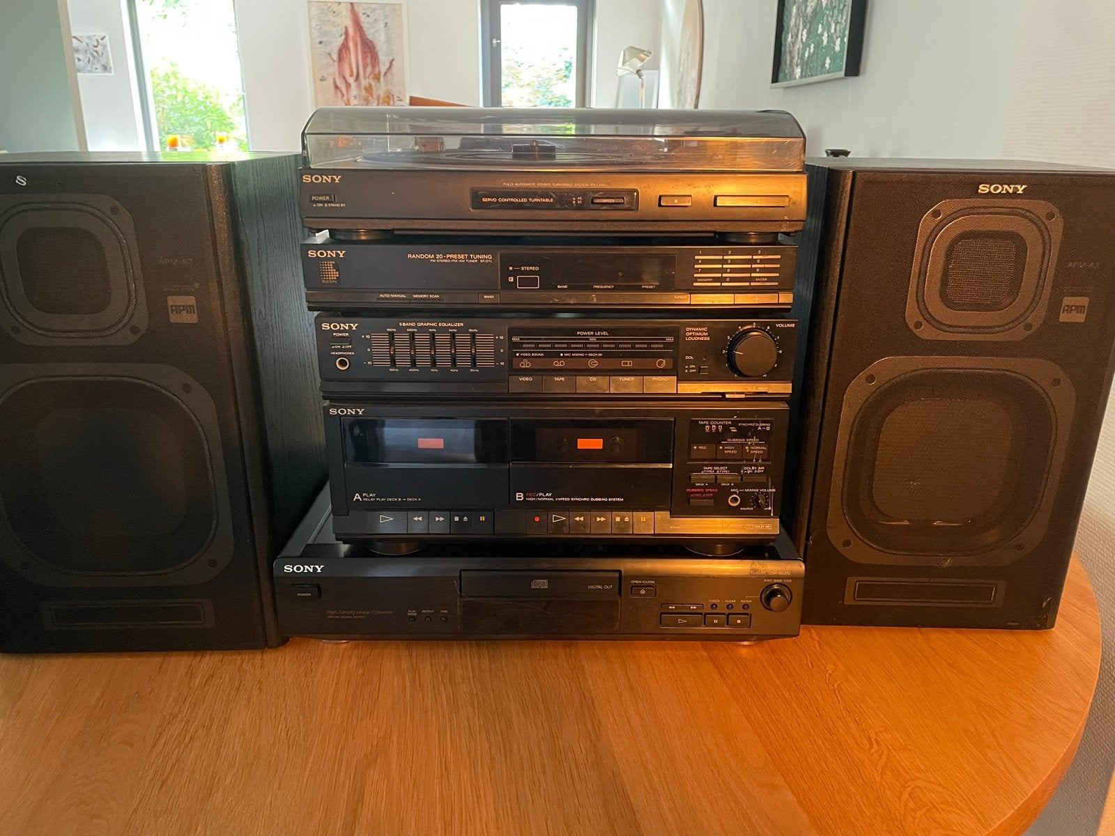 Sony Stereo Set met Platenspeler,, Cassettedeck, CD-speler, Ophalen, Gebruikt, Cassettedeck, Losse componenten