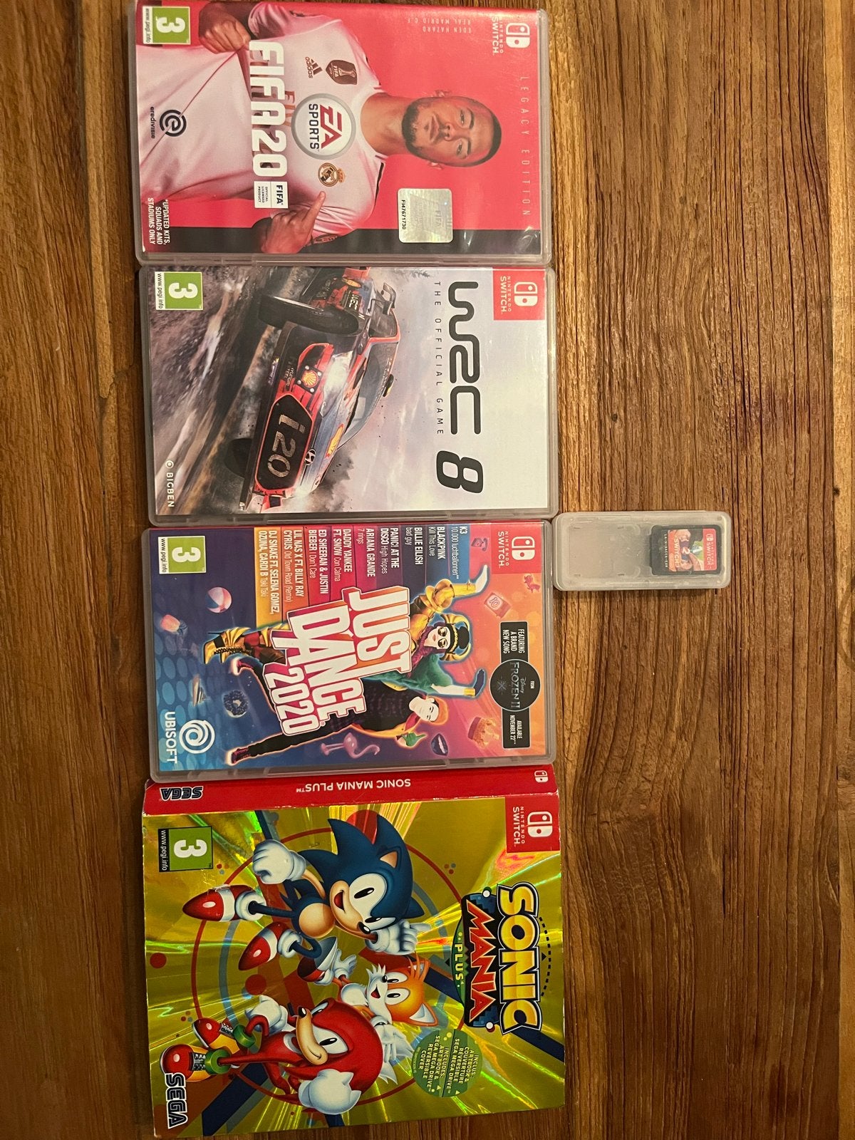 5 Nintendo Switch games: Sonic, Just Dance, FIFA, WRC, 1,2 S, Gebruikt, Ophalen of Verzenden, Sport, 3 spelers of meer