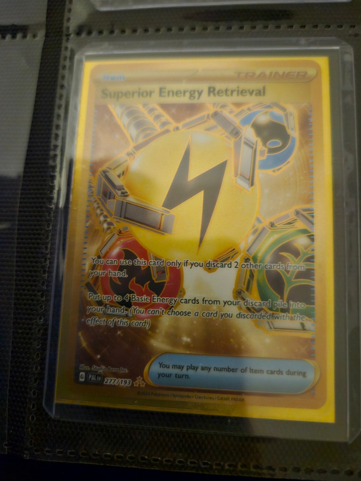 Pokemon Superior Energy Retrieval 277/193 Paldea Evolved, Ophalen of Verzenden, Zo goed als nieuw, Losse kaart, Foil