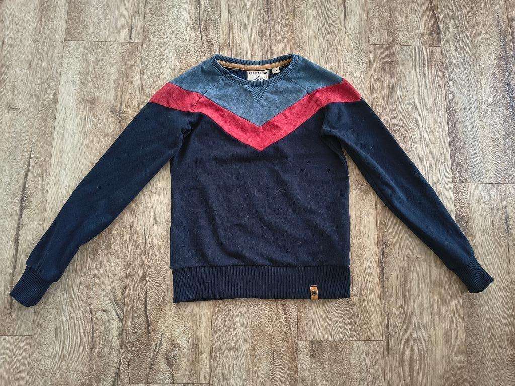 Prachtige blauw rode Fli Papigu trui, dames sweater, maat S., Blauw, Onb, Ophalen of Verzenden, Onb