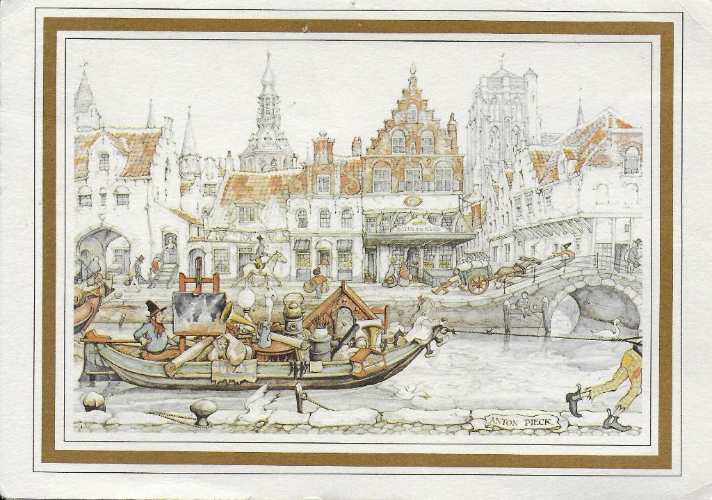 D37 Ongelopen Ansichtkaart Anton Pieck ( g ), Ophalen of Verzenden, 1980 tot heden, Ongelopen, Utrecht