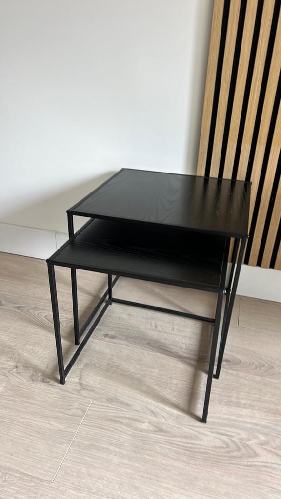 Zwarte bijzettafeltjes, 45 tot 60 cm, Minder dan 55 cm, Rond, Ophalen of Verzenden