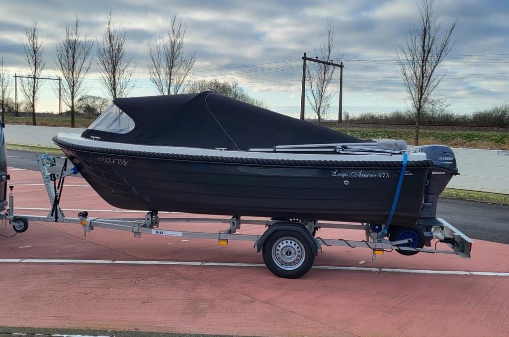 Lago amore sloep met trailer, Watersport en Boten, Sloepen, Gebruikt, 10 tot 30 pk, 3 tot 6 meter, Buitenboordmotor, Benzine, Polyester