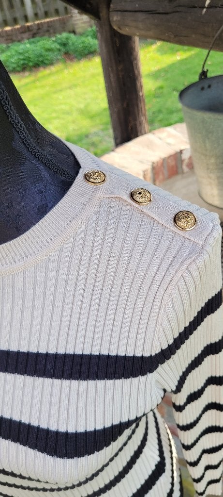 JS MILLENIUM gestreepte streep trui pull maat S zgan, Beige, Ophalen of Verzenden, Zo goed als nieuw, Maat 36 (S)