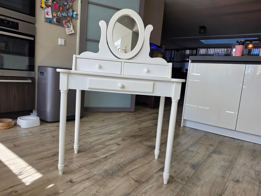 Kinder kaptafel wit hout, Ophalen, 50 tot 100 cm, Minder dan 100 cm