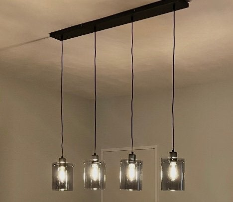 Hanglamp, Huis en Inrichting, Lampen | Hanglampen, Ophalen, Zo goed als nieuw, Glas