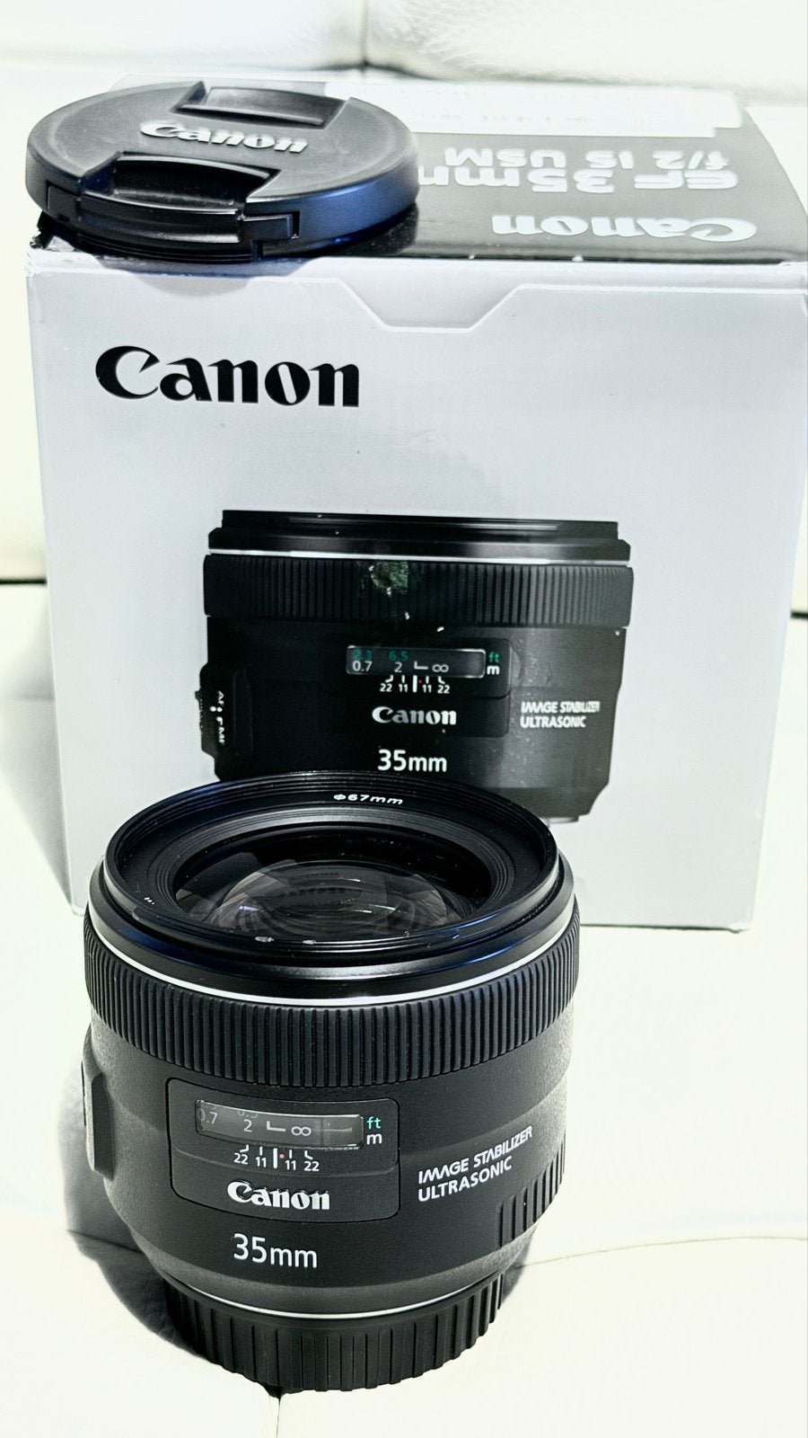 Canon EF 35mm f/2 IS USM Lens - Zo goed als nieuw in doos, Canon, Autofocus, Ophalen of Verzenden, Zo goed als nieuw
