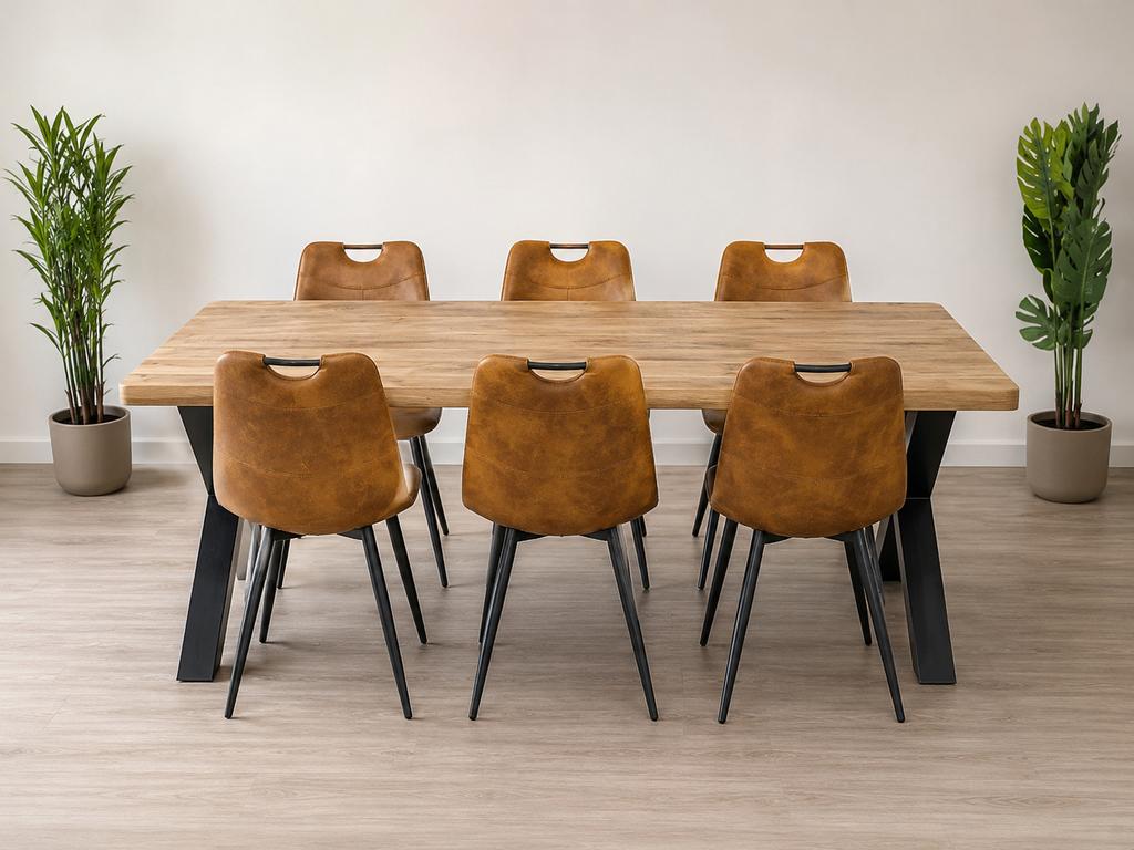 Eettafel, zgan, Huis en Inrichting, Ophalen, 200 cm of meer, 50 tot 100 cm, Zo goed als nieuw