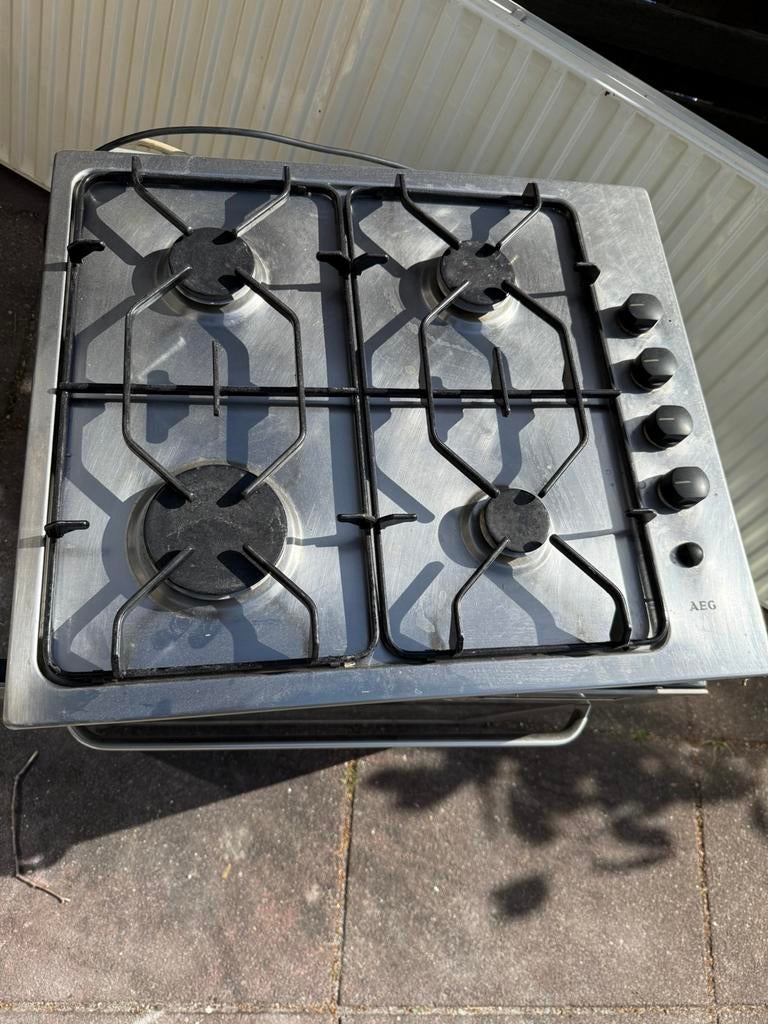AEG GASFORNUIS KOOKPLAAT INBOUW, Witgoed en Apparatuur, Fornuizen, Ophalen, Gebruikt, Minder dan 85 cm, 4 kookzones