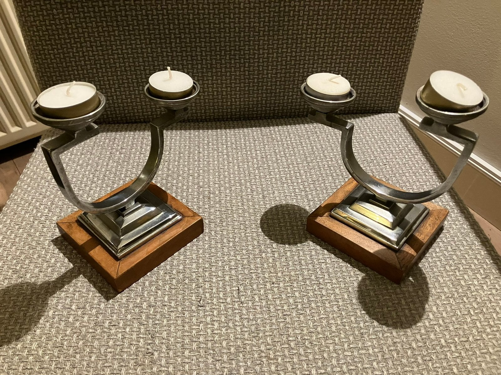 2 kandelaars voor waxinelichtjes, Ophalen of Verzenden, Zo goed als nieuw, Metaal