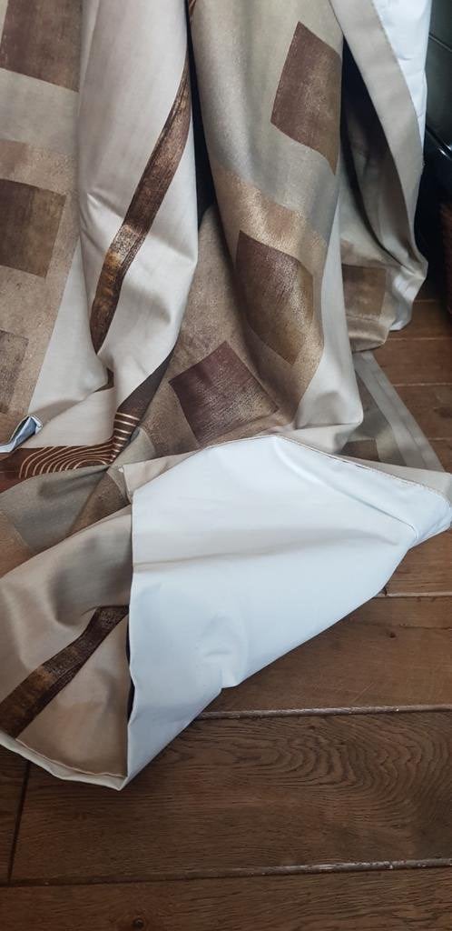 gordijnen gevoerd verduisterend Eijffinger 410 184 luxe stof, Verzenden, Zo goed als nieuw, Bruin