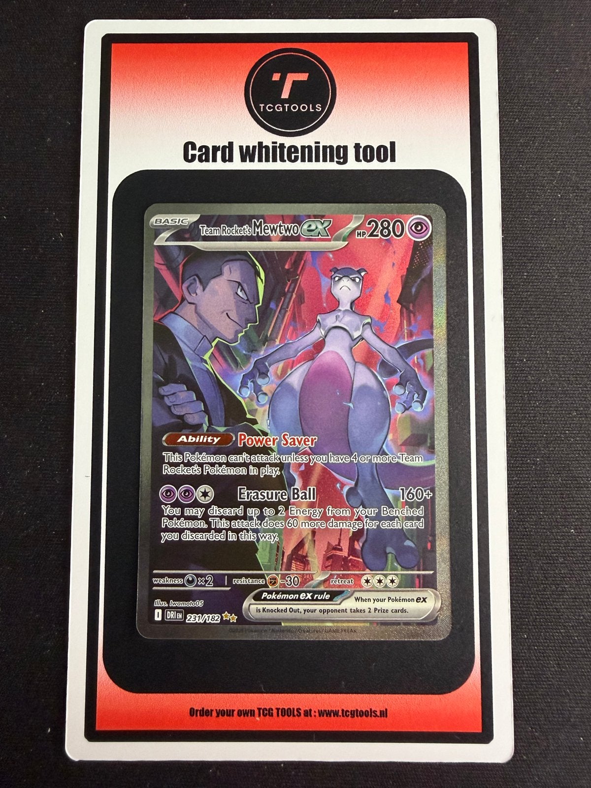 Team Rocket's Mewtwo EX (231/182) - Pokémon Kaart, Ophalen of Verzenden, Zo goed als nieuw, Losse kaart, Foil