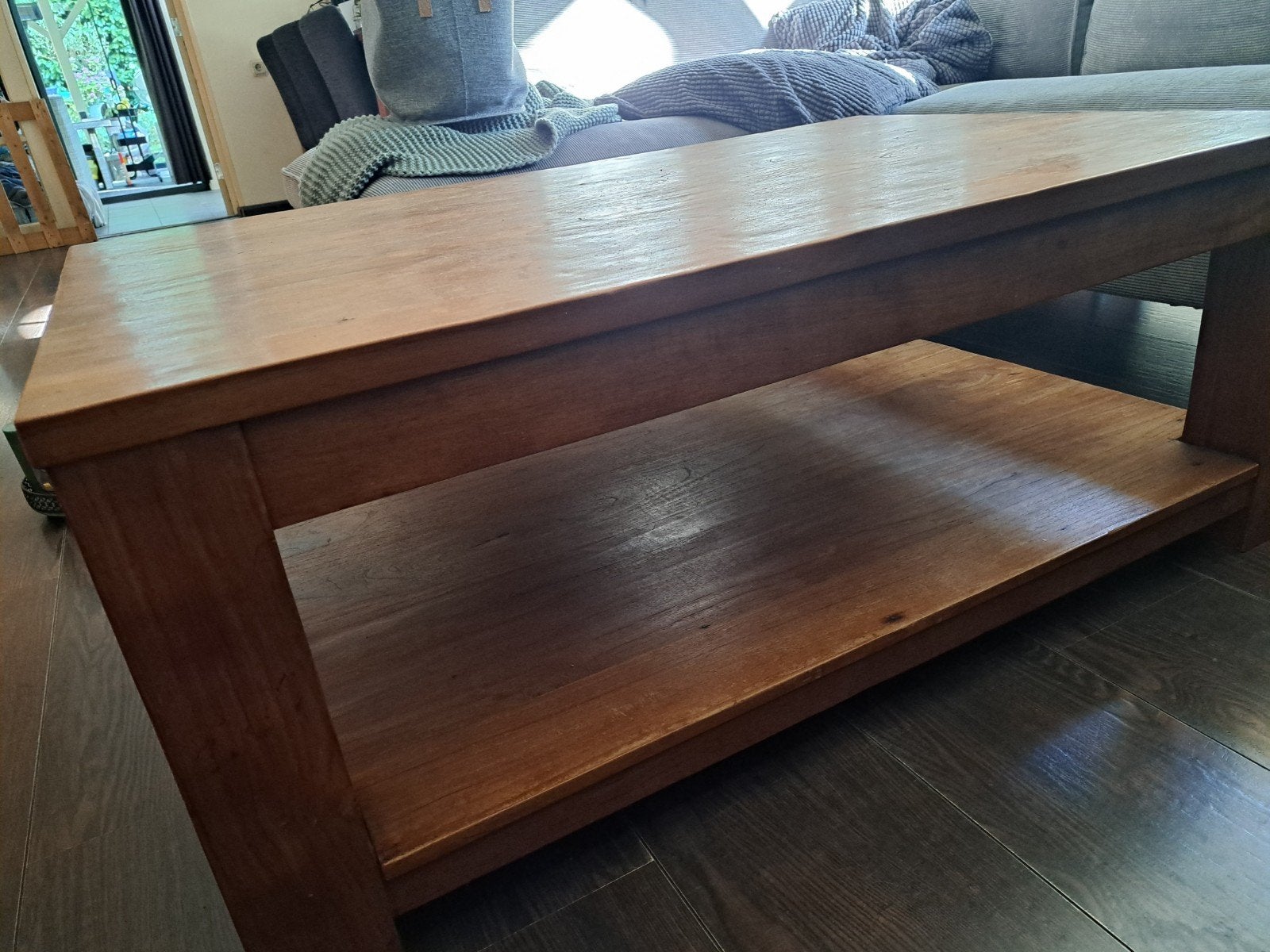 houten salon tafel, Ophalen, Gebruikt, 100 tot 150 cm, 50 tot 100 cm