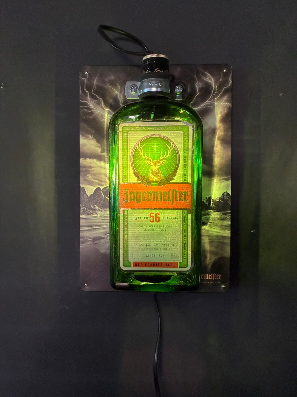 Jägermeister Wandlamp, Met schakelaar, Nieuw, Glas, Wandlamp