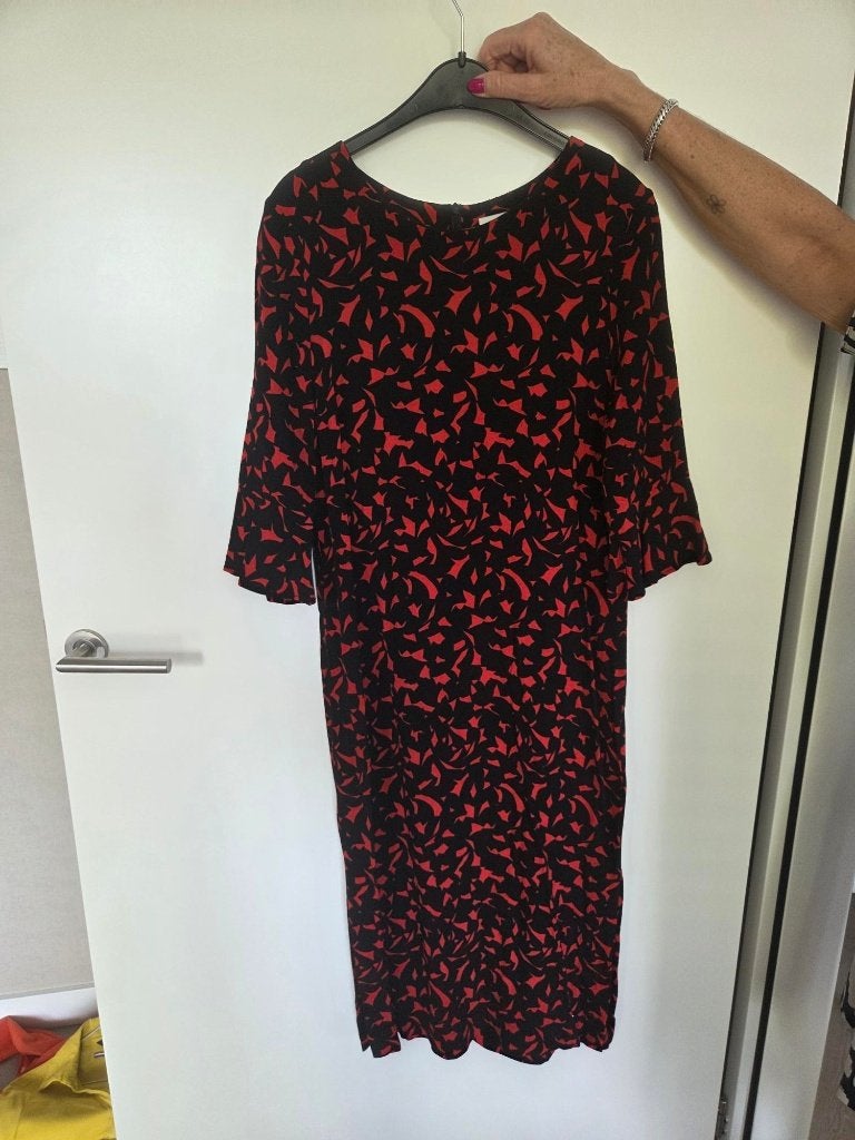 Steps zwart/rode jurk maat 38, Kleding | Dames, Maat 38/40 (M), Zwart, Ophalen of Verzenden, Zo goed als nieuw