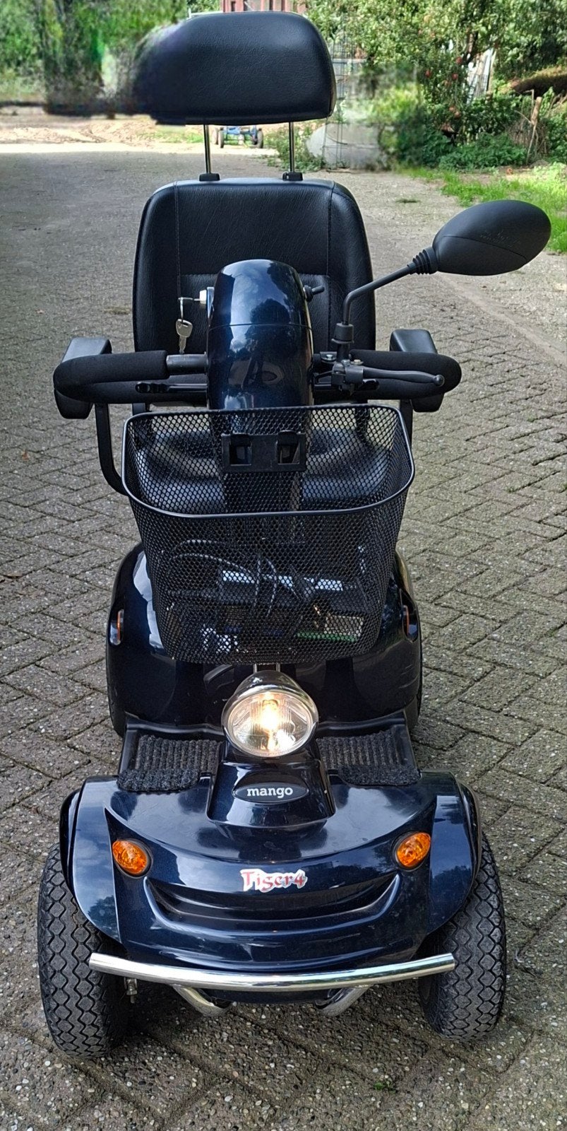 Scootmobiel Mango Tiger 4 donker blauw, Ophalen, 16 km/u of meer, Mango, 26 t/m 35 km
