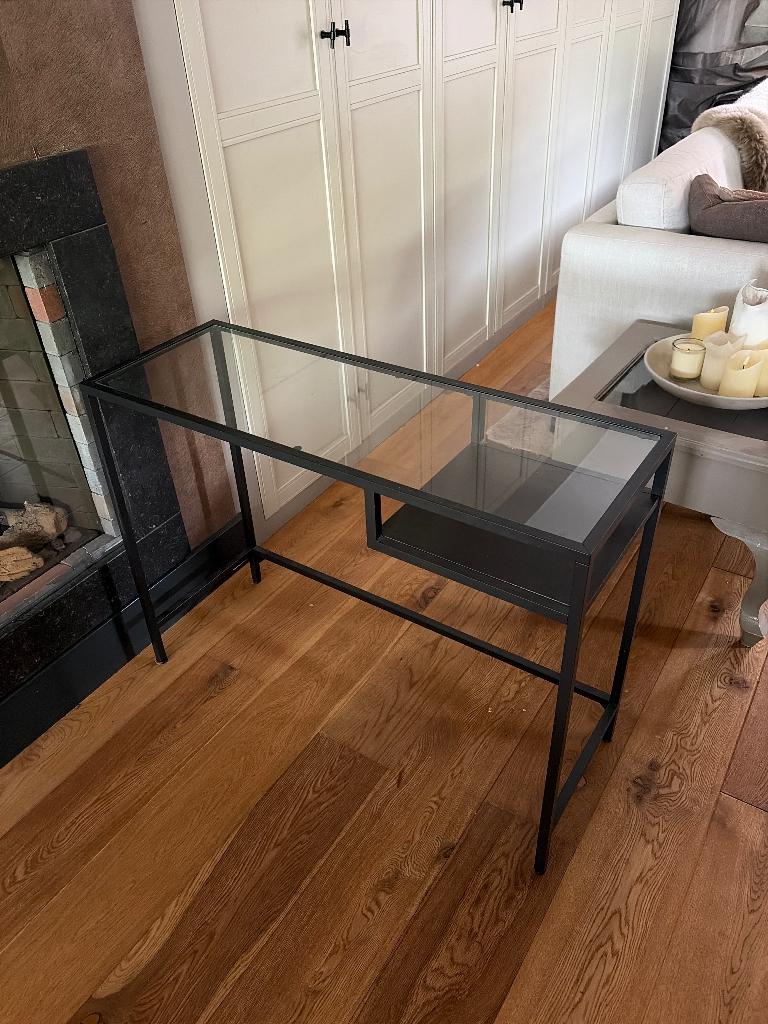 Bureau glas, Huis en Inrichting, Bureaus, Zwart, 36 cm, Zo goed als nieuw, IKEA