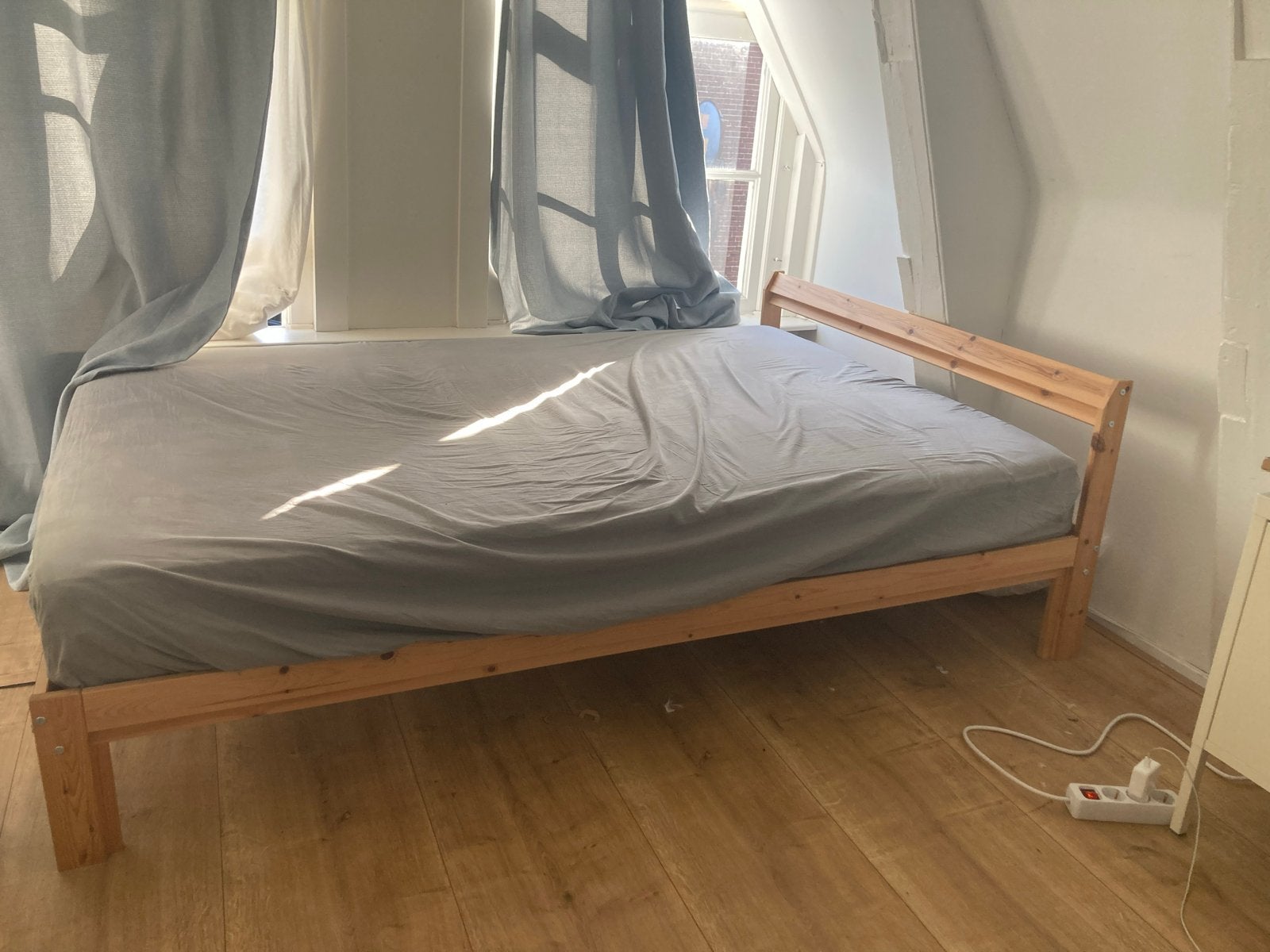 Ikea eenpersoonsbed, grenen, Ophalen, Gebruikt, 90 cm, 200 cm