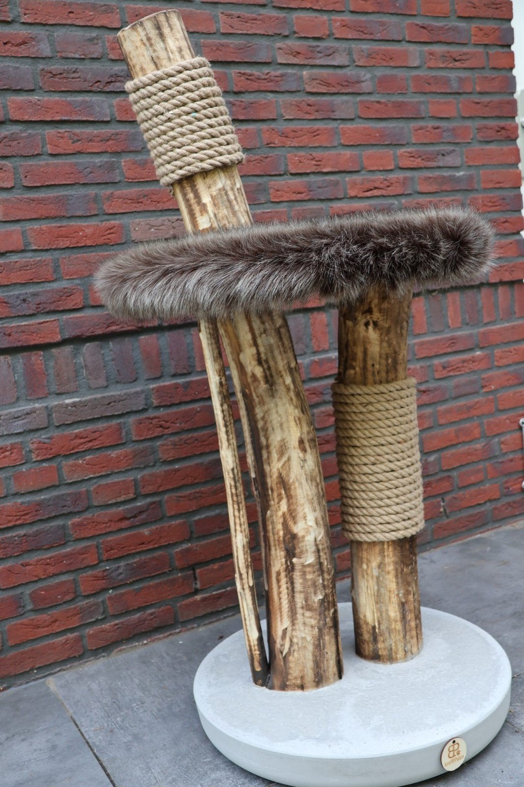 nieuwe stof beer/vos kleur duurzaam echte houten boomstammen, Dieren en Toebehoren, Ophalen of Verzenden, Nieuw, Krabpaal