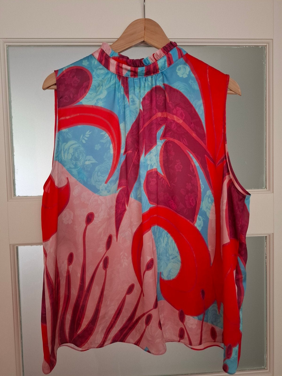 Label Dot Top Maat 44 - Glanzende Polyester, Kleding | Dames, Meerkleurig, Maat 42/44 (L), Ophalen of Verzenden, Label Dot
