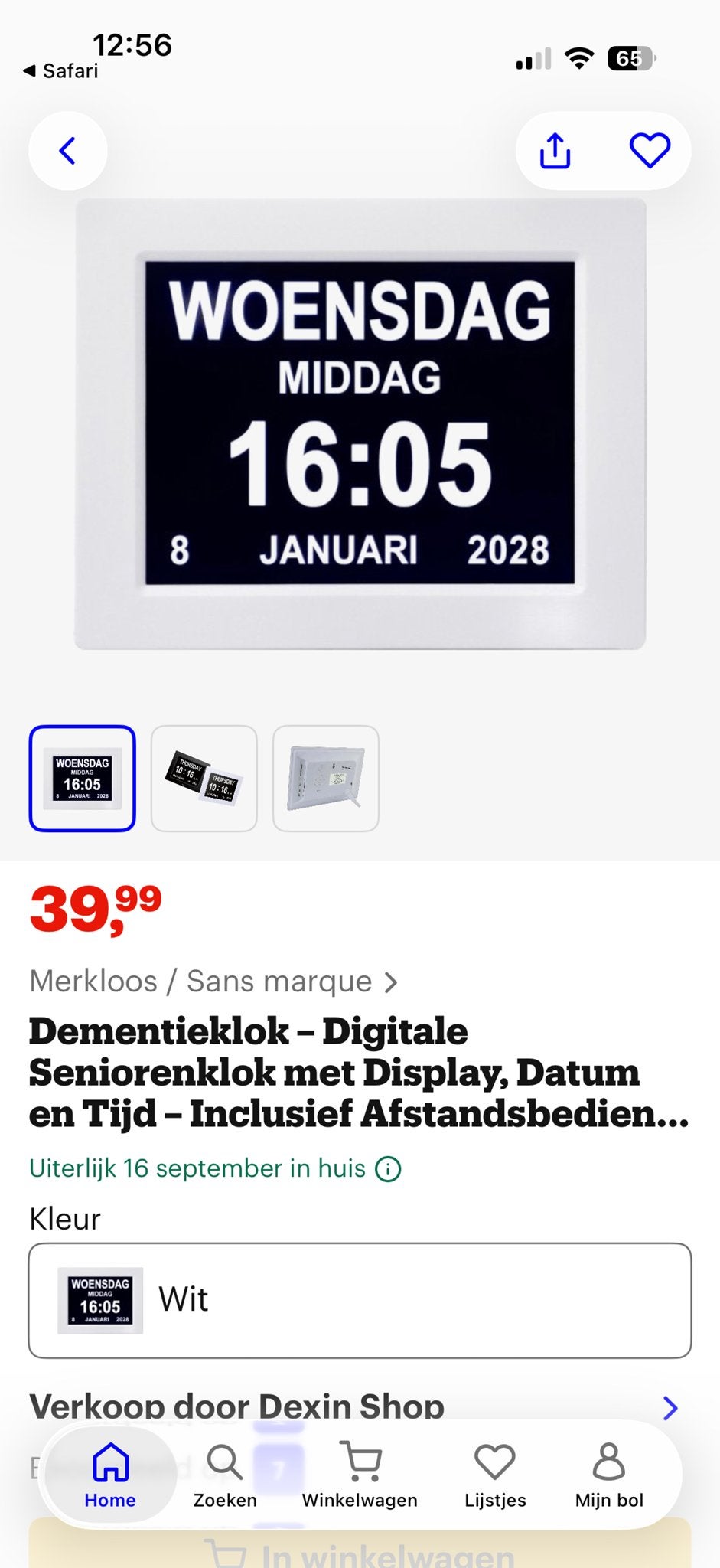 Digitale Dementieklok Seniorenklok met Afstandsbediening, Ophalen of Verzenden, Zo goed als nieuw
