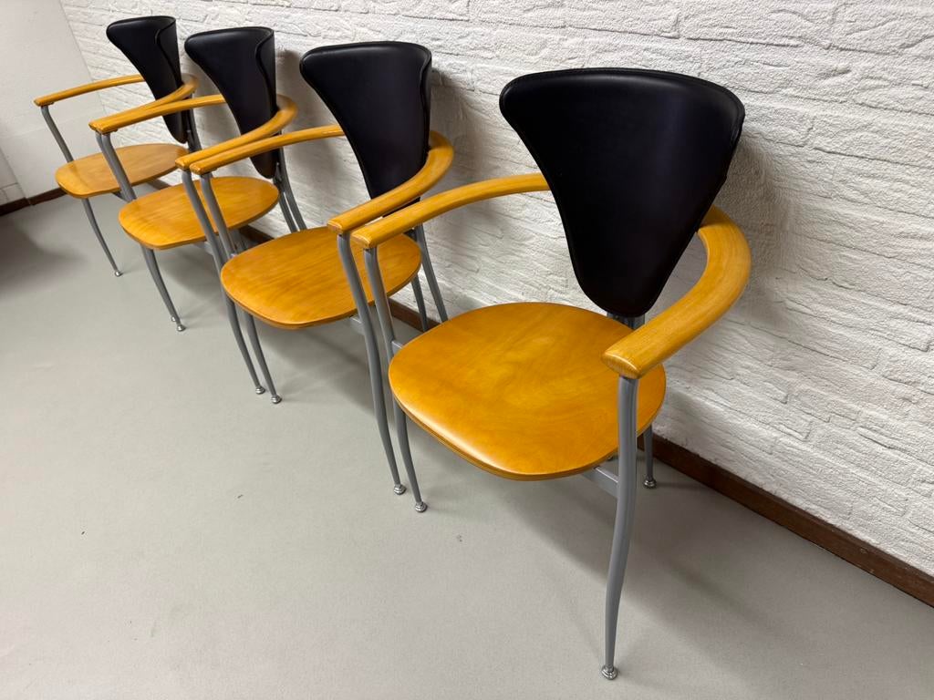 vier vintage Arrben "Linda" eetkamerstoelen, Huis en Inrichting, Stoelen, Ophalen of Verzenden