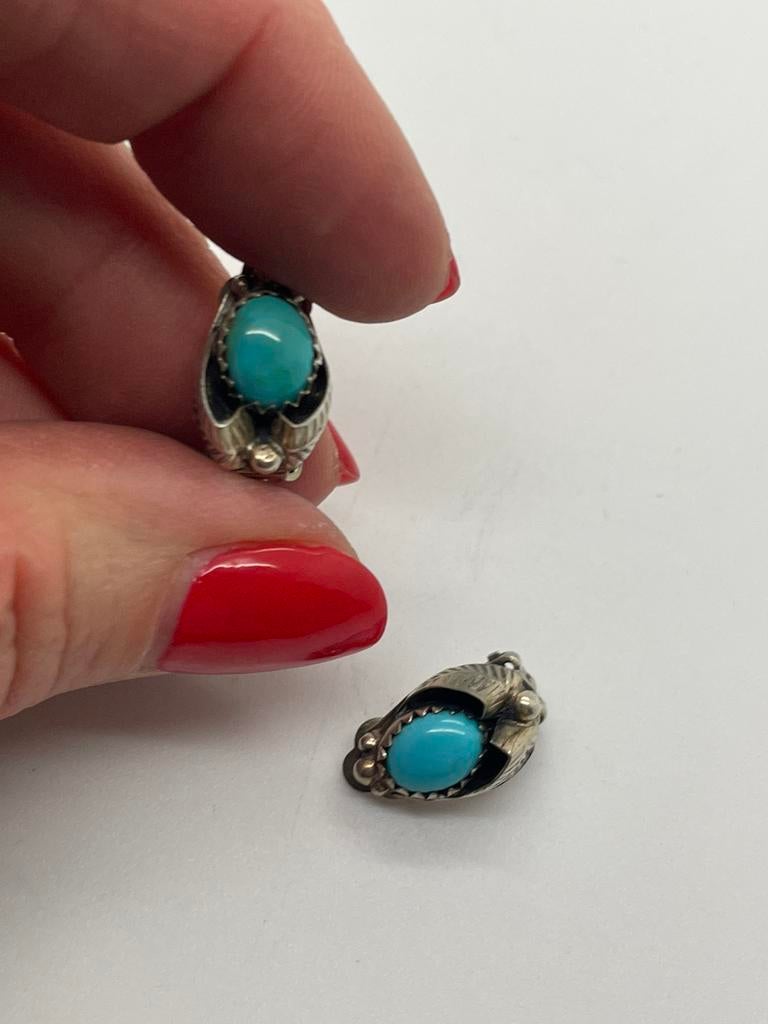 D783 Prachtige zilveren navajo clip oorbellen, Ophalen of Verzenden, X, Met edelsteen, Zilver