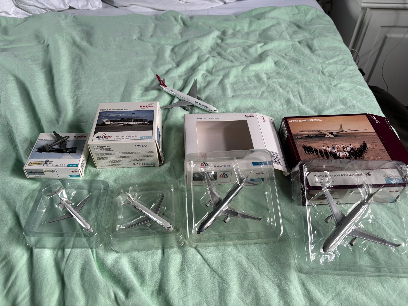 1/500 scale HERPA model vliegtuigen., Hobby en Vrije tijd, 1:144 tot 1:200, Zo goed als nieuw, Vliegtuig, Ophalen