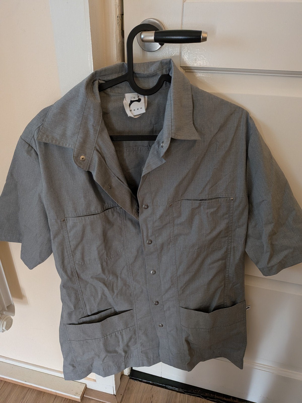 HAEN grijs werkshirt/casual overhemd - Maat S, HAEN, Ophalen of Verzenden, Zo goed als nieuw, Grijs