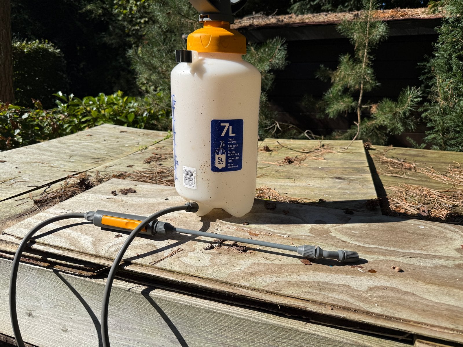 Hozelock vloeistof spuit 7 liter voor tuinonderhoud, Tuin en Terras, Ophalen of Verzenden, Gebruikt, Handsproeier