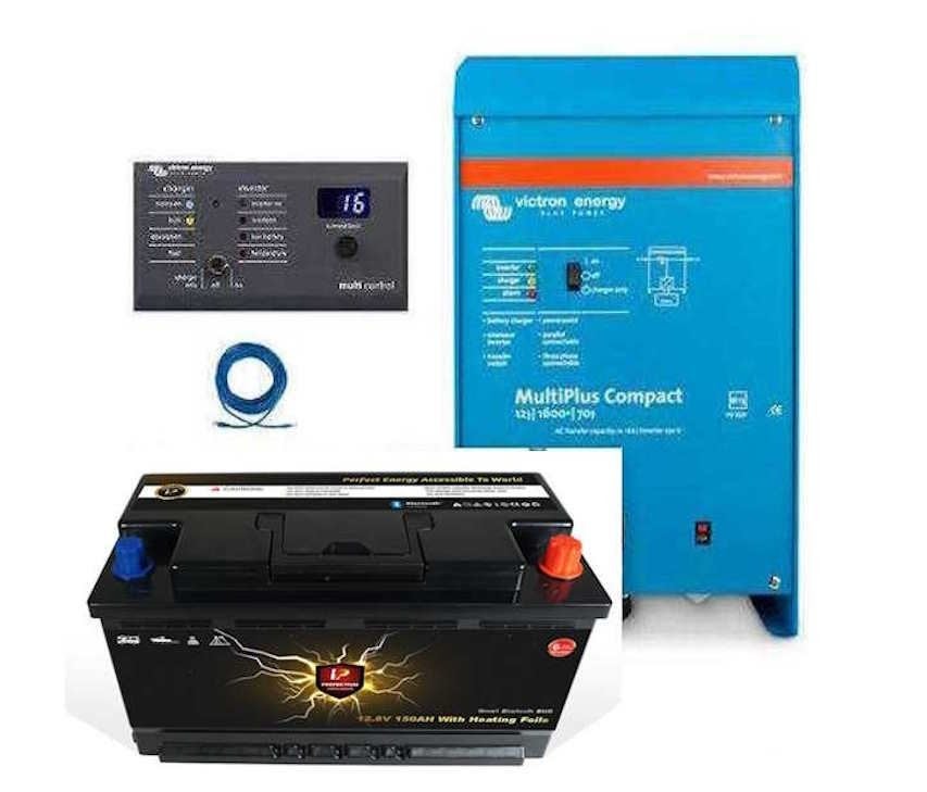 Victron MultiPlus 12/1600 + Perfektium PL-LCD LiFePo4 12.8V, Watersport en Boten, Navigatiemiddelen en Scheepselektronica, Verzenden