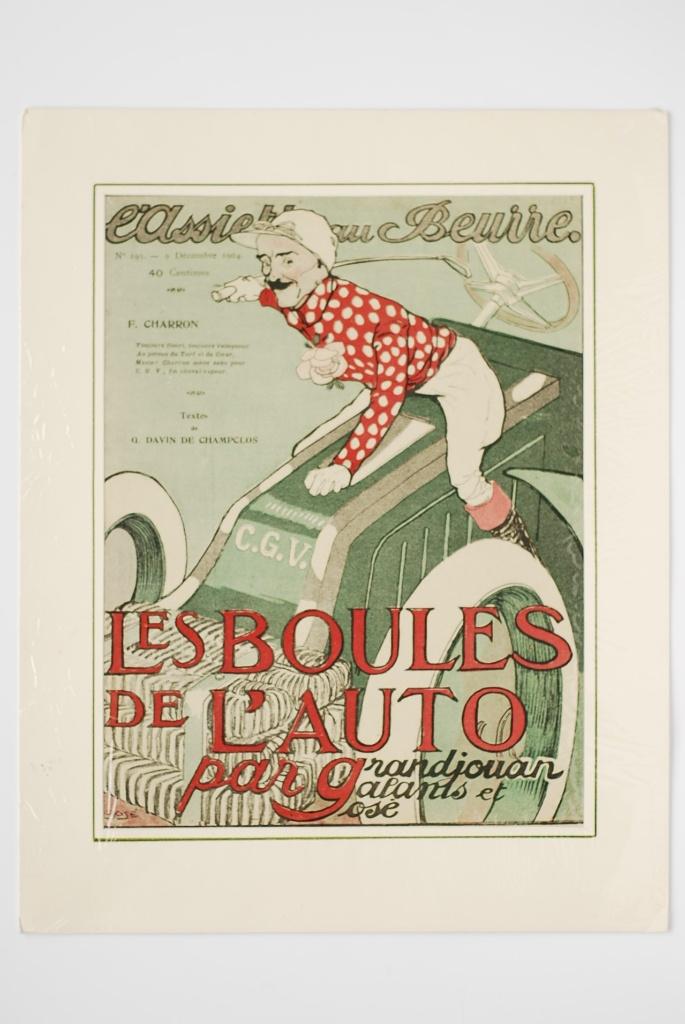 Antieke Prent 1904 Les Boules de l’Auto Assiette au Beurre, Verzenden, Voor 1940, Zo goed als nieuw, Overige onderwerpen