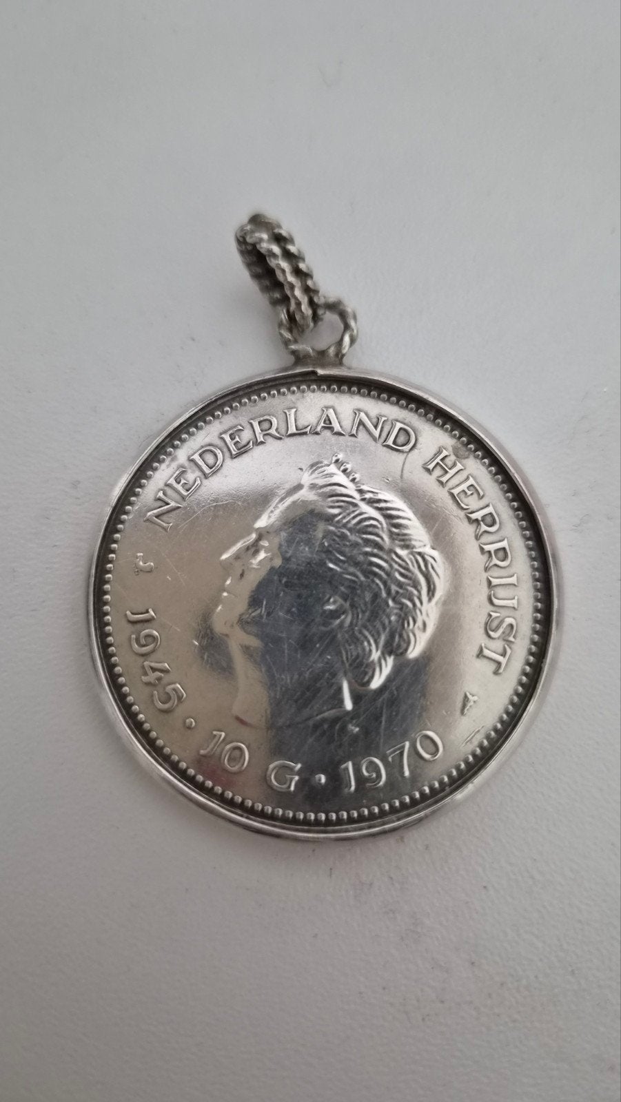 Zilveren jubileumhanger Juliana 1945-1970, Ophalen of Verzenden, Koningin Juliana, 10 gulden