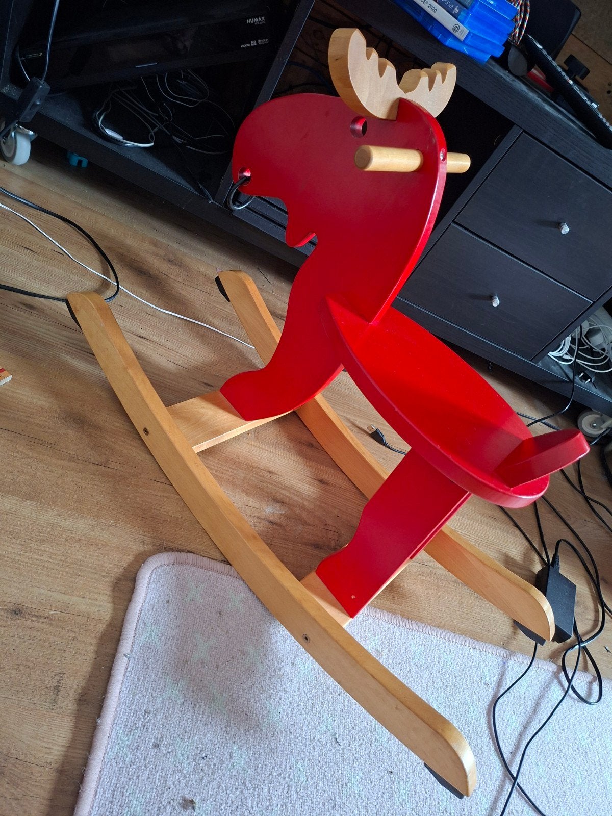 IKEA Hobbelpaard Eland - Rood Houten Schommeldier, Ophalen, Gebruikt, Rij- of Hobbelspeelgoed