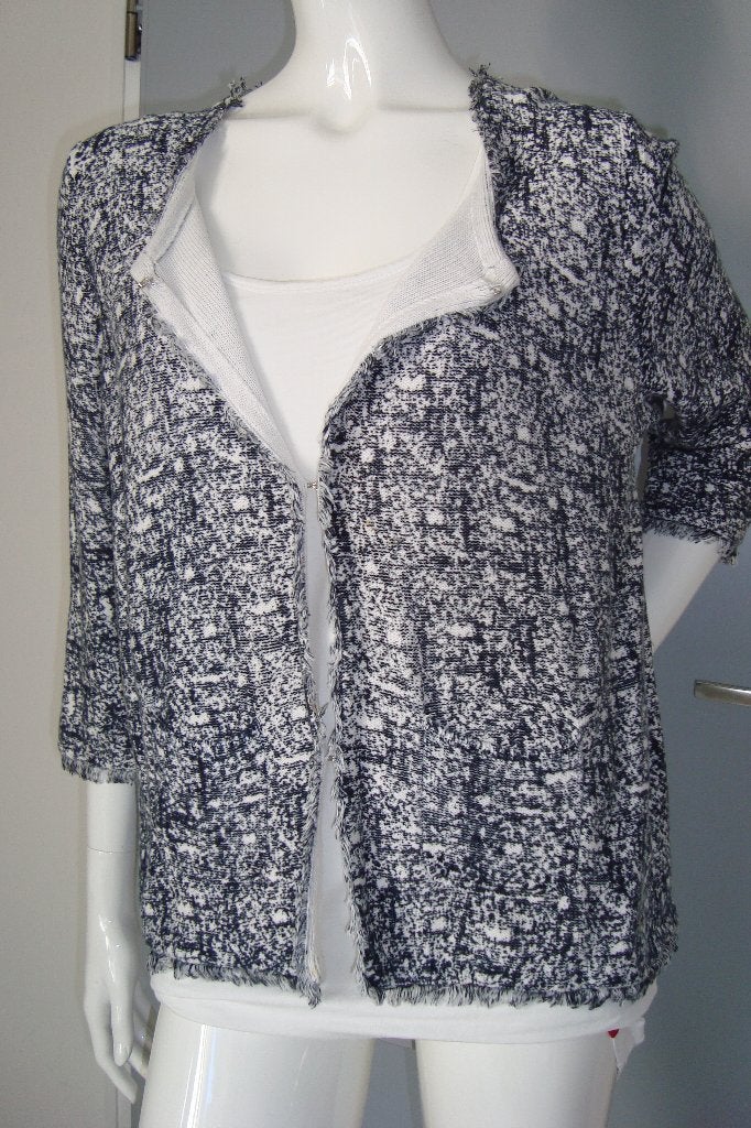 BRAX BLAUW/WIT KATOENEN VEST MT XL, Maat 46/48 (XL) of groter, BRAX, Zo goed als nieuw, Verzenden