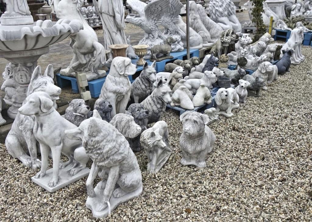 Honden van beton tuinbeeld wolf hond, Tuin en Terras, Tuinbeelden, Nieuw, Dierenbeeld, Beton, Ophalen