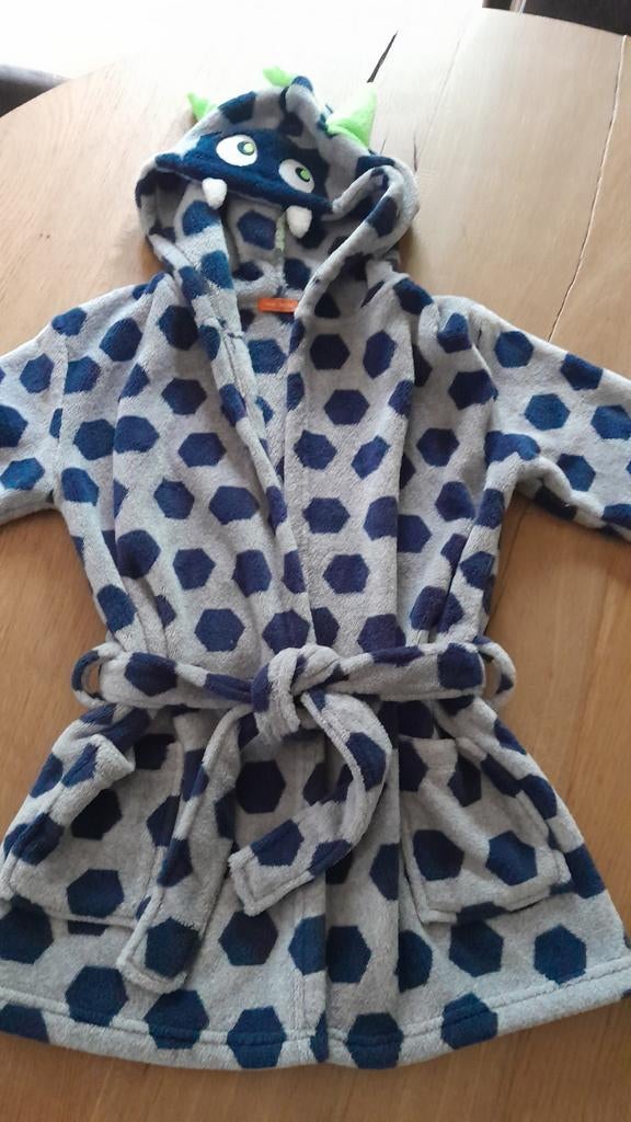 Hema fleece badjas,grijs Draak 98/104., Ophalen of Verzenden, Jongen of Meisje, Nacht- of Onderkleding