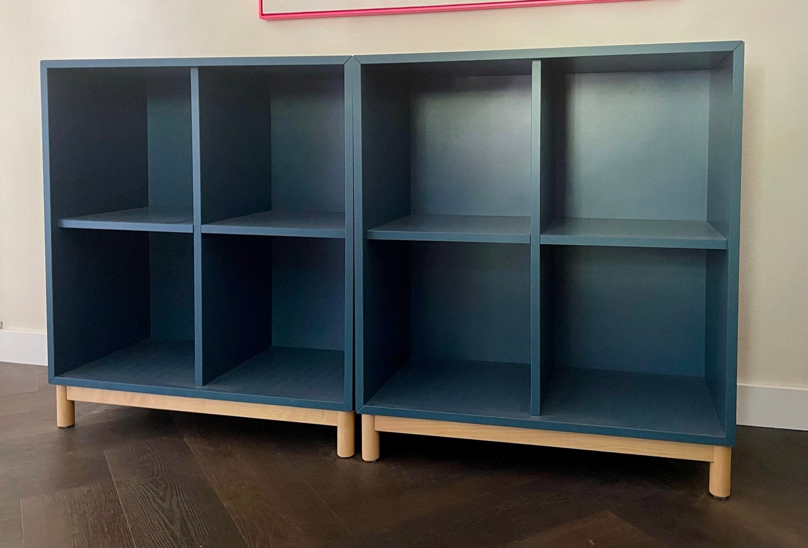 IKEA Eket kast blauw met 4 vakken, 70x35x70cm, Huis en Inrichting, Ophalen, Met plank(en), Gebruikt, 50 tot 100 cm