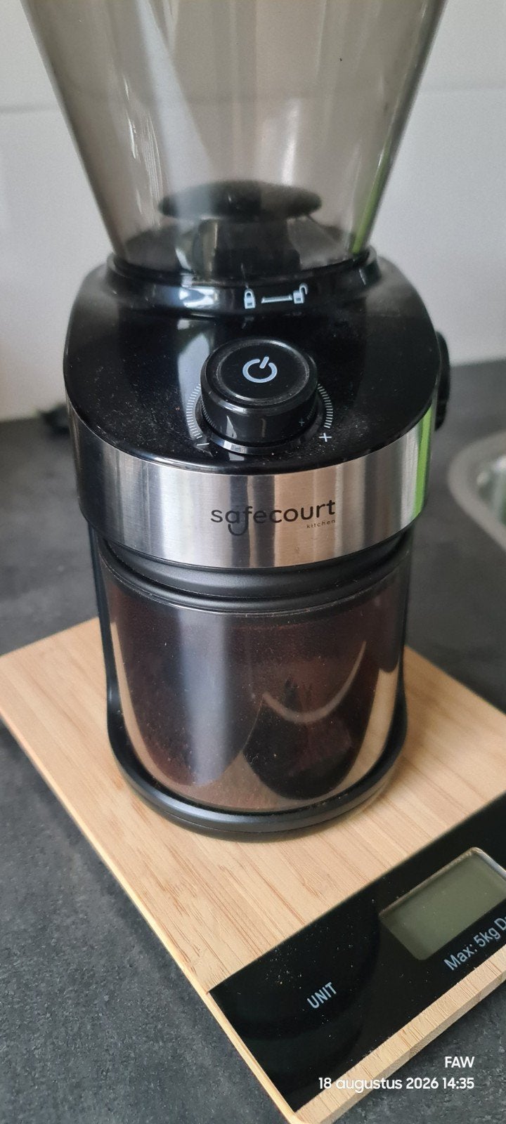 Safecourt Kitchen Koffiemolen - Zo goed als nieuw, Overige modellen, 10 kopjes of meer, Zo goed als nieuw, Koffiebonen