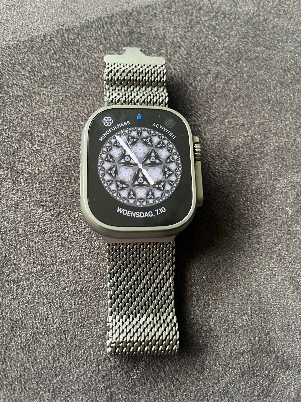 Apple Watch Ultra 3 49mm titanium met Milanees bandje, Afstand, IOS, Ophalen of Verzenden, Zo goed als nieuw